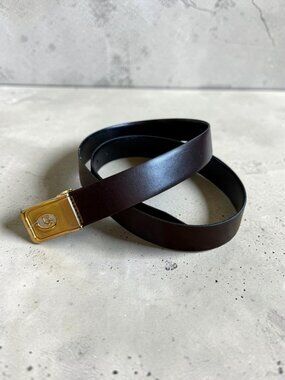 DIOR Women’s Vintage Brown Logo Gold Belt Size FR 38 / US 6